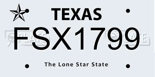 FSX1799 Texas License Plate