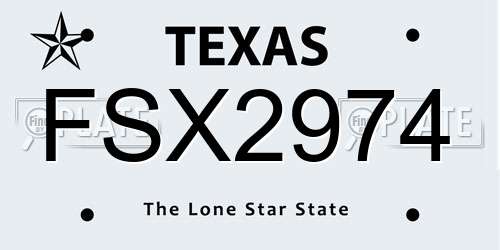 FSX2974 Texas License Plate
