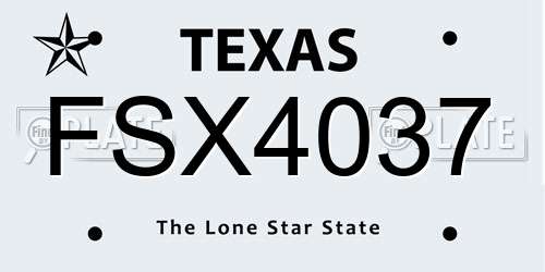 FSX4037 Texas License Plate