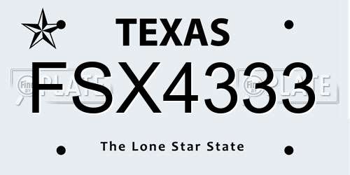 FSX4333 Texas License Plate