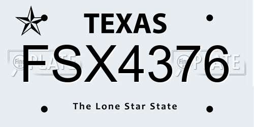 FSX4376 Texas License Plate