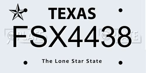 FSX4438 Texas License Plate