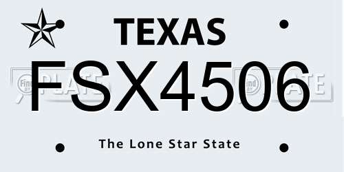FSX4506 Texas License Plate