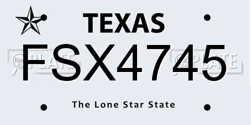 FSX4745 Texas License Plate