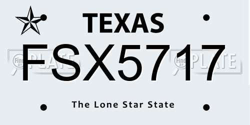 FSX5717 Texas License Plate