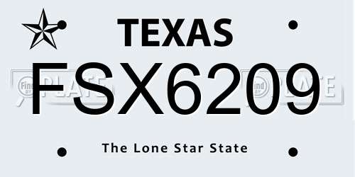 FSX6209 Texas License Plate