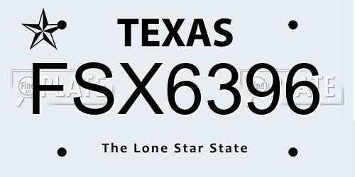 FSX6396 Texas License Plate