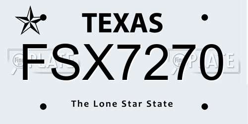 FSX7270 Texas License Plate