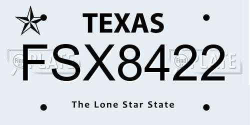 FSX8422 Texas License Plate