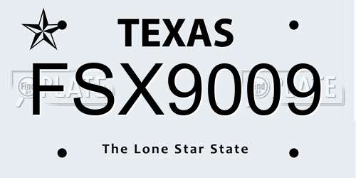 FSX9009 Texas License Plate