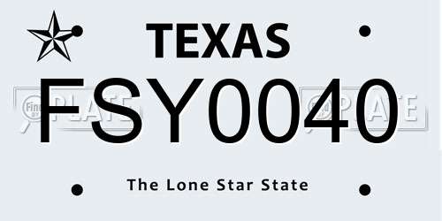 FSY0040 Texas License Plate