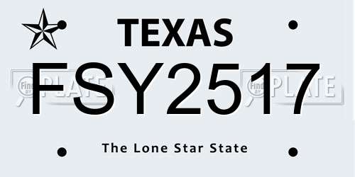 FSY2517 Texas License Plate
