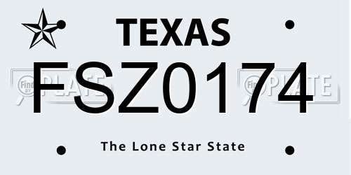 FSZ0174 Texas License Plate