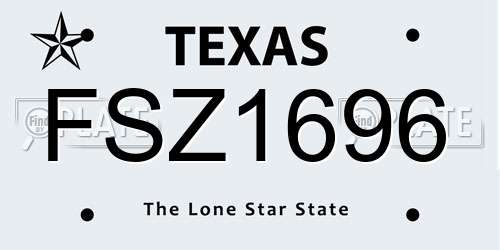 FSZ1696 Texas License Plate