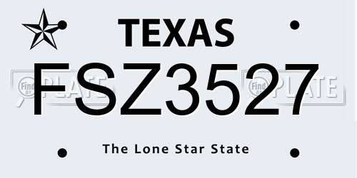 FSZ3527 Texas License Plate