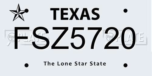 FSZ5720 Texas License Plate