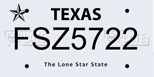 FSZ5722 Texas License Plate