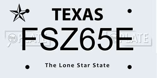 FSZ65E Texas License Plate