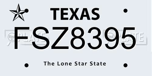 FSZ8395 Texas License Plate