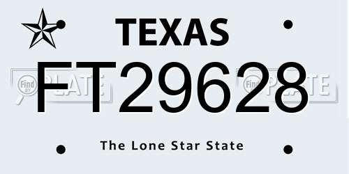FT29628 Texas License Plate