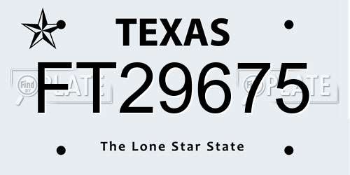 FT29675 Texas License Plate