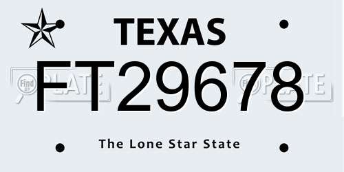 FT29678 Texas License Plate