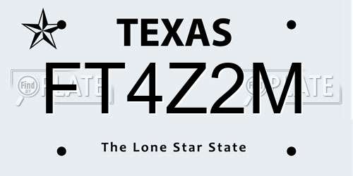 FT4Z2M Texas License Plate