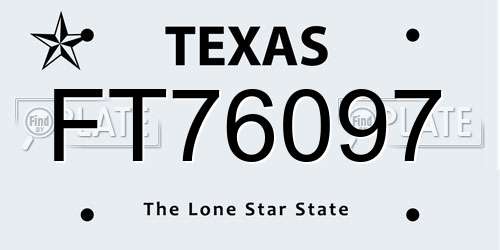 FT76097 Texas License Plate