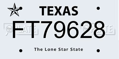 FT79628 Texas License Plate