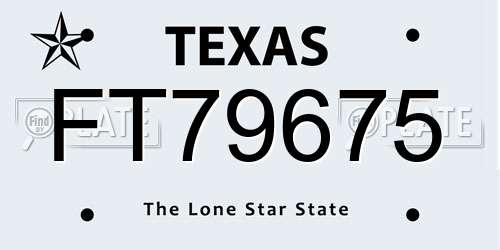FT79675 Texas License Plate