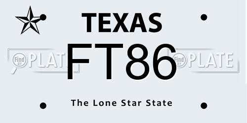 FT86 Texas License Plate