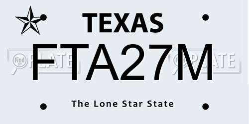 FTA27M Texas License Plate
