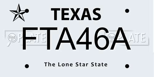 FTA46A Texas License Plate