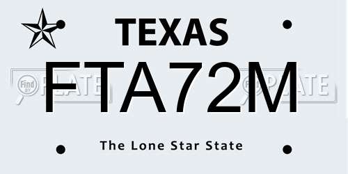 FTA72M Texas License Plate