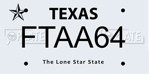 FTAA64 Texas License Plate