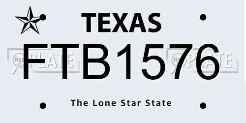 FTB1576 Texas License Plate