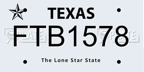 FTB1578 Texas License Plate