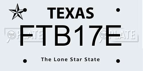 FTB17E Texas License Plate