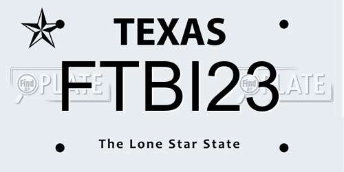 FTBI23 Texas License Plate