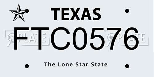 FTC0576 Texas License Plate