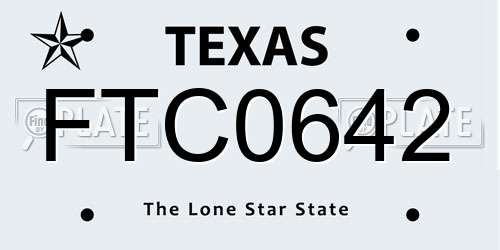 FTC0642 Texas License Plate