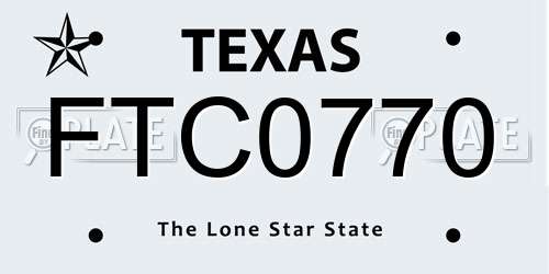 FTC0770 Texas License Plate