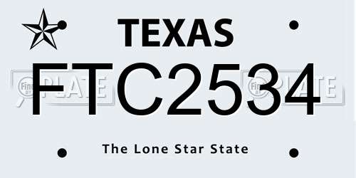 FTC2534 Texas License Plate