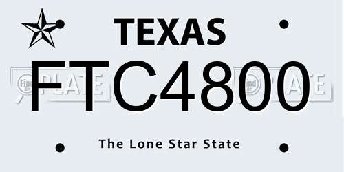 FTC4800 Texas License Plate