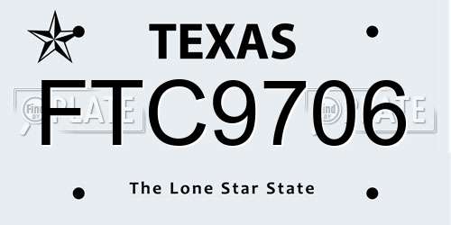 FTC9706 Texas License Plate