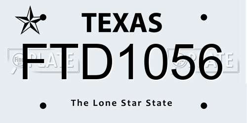 FTD1056 Texas License Plate