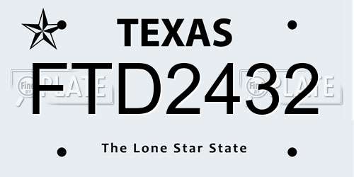 FTD2432 Texas License Plate