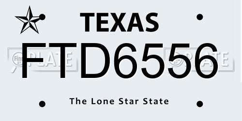 FTD6556 Texas License Plate