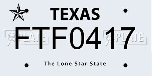 FTF0417 Texas License Plate