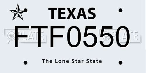 FTF0550 Texas License Plate